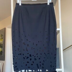Elie Tahari Navy Cutout Pencil Skirt- US8